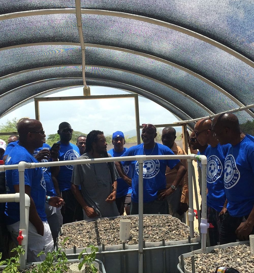 Cariblanta members visiting a project in Jamaica